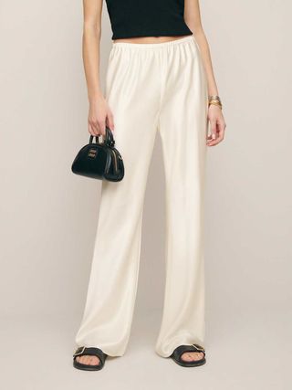 Gale Satin Mid Rise Bias Pant