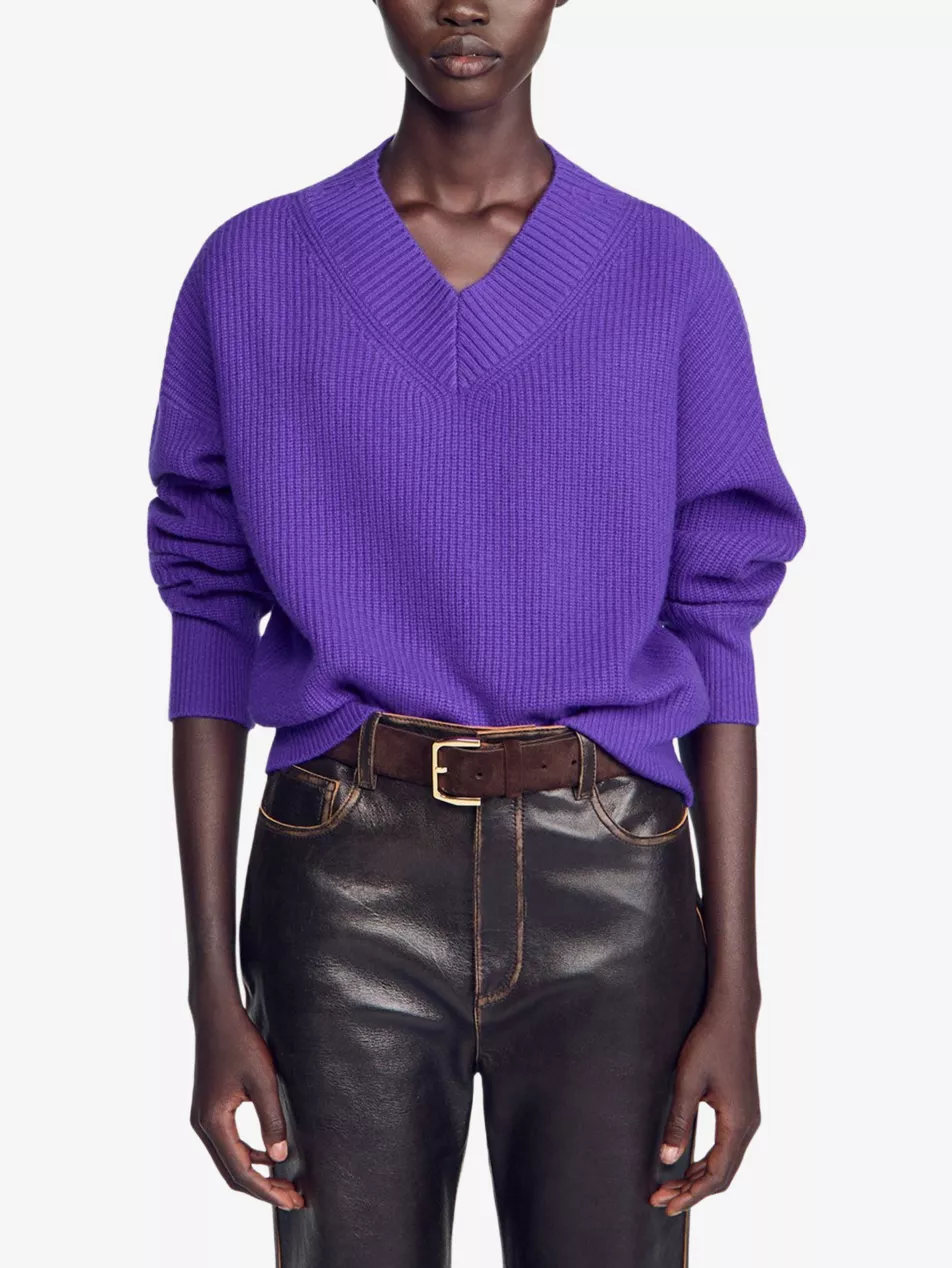 Ribbed-Knit V-Neck Wool and Cashmere Jumper - 6