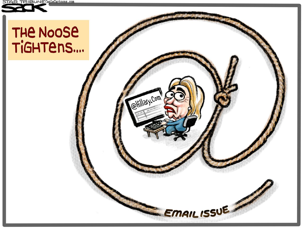 Political cartoon U.S. Hillary Clinton Emails