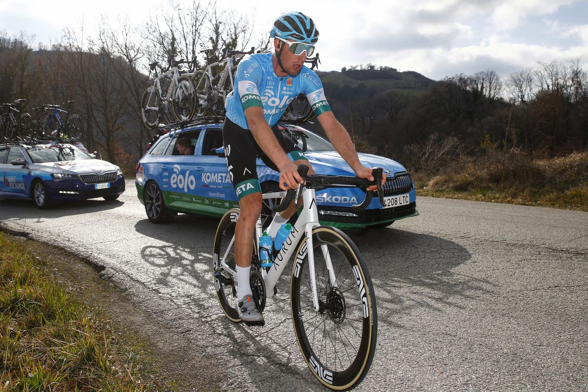 Tirreno Adriatico 2022 - 57th Edition - 6th stage Apecchio - Carpegna 215 km - 12/03/2022 - Davide Bais (ITA - EOLO - Kometa) - photo Luca Bettini/SprintCyclingAgency&Acirc;&copy;2022