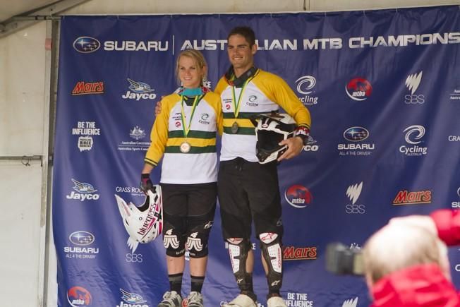 Tracey and Mick Hannah, sister and brother, won the Australian downhill national championships