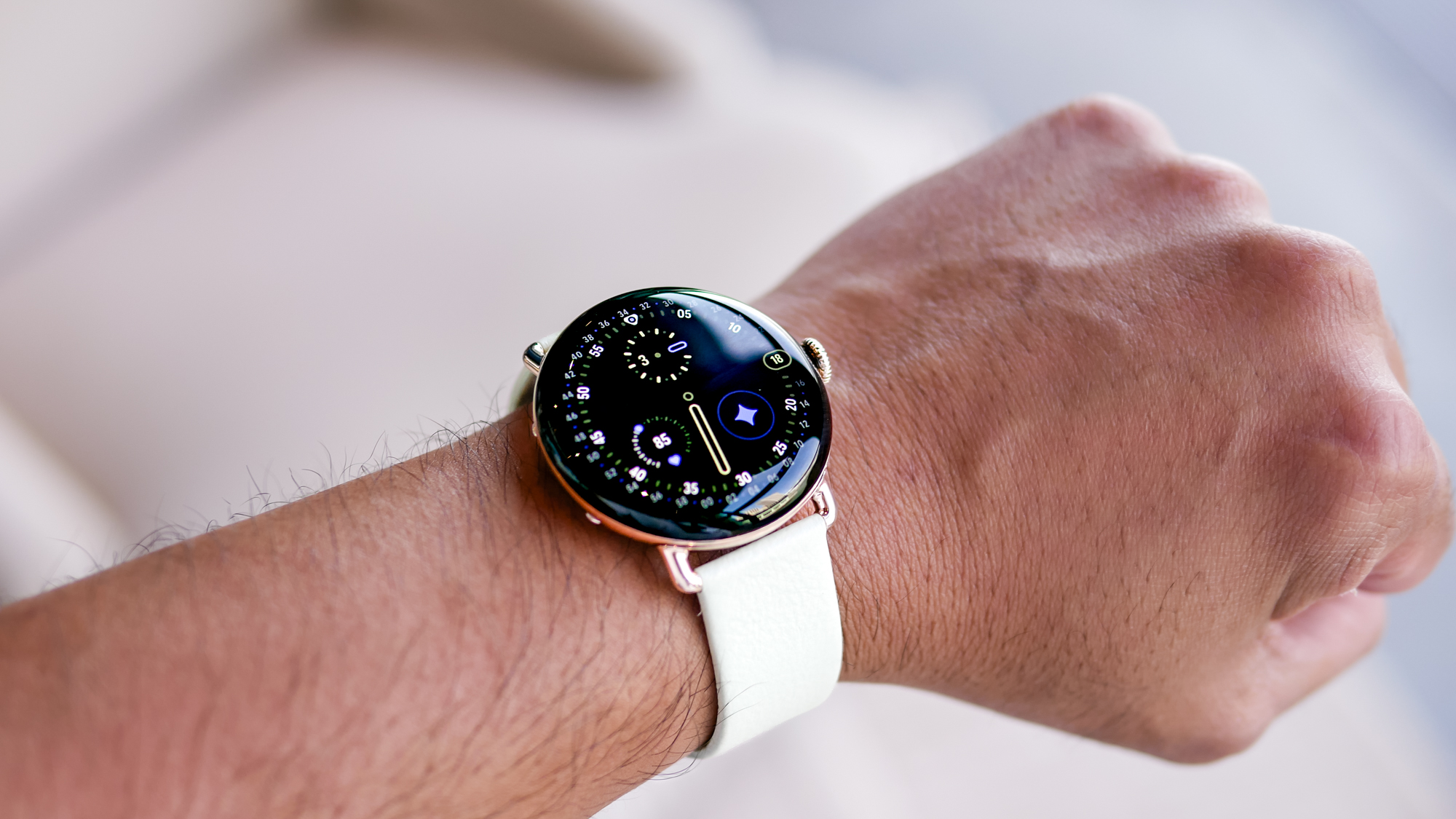Close-up of the Google Pixel Watch 4