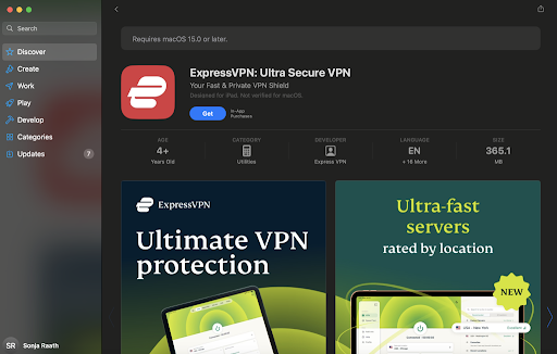 ExpressVPN app on the Mac App Store.