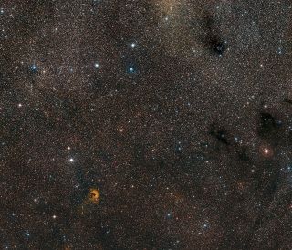 This wide-field view shows the sky around the location of the historical exploding star Nova Vul 1670. The remains of the nova are only very faintly visible at the center of this picture.
