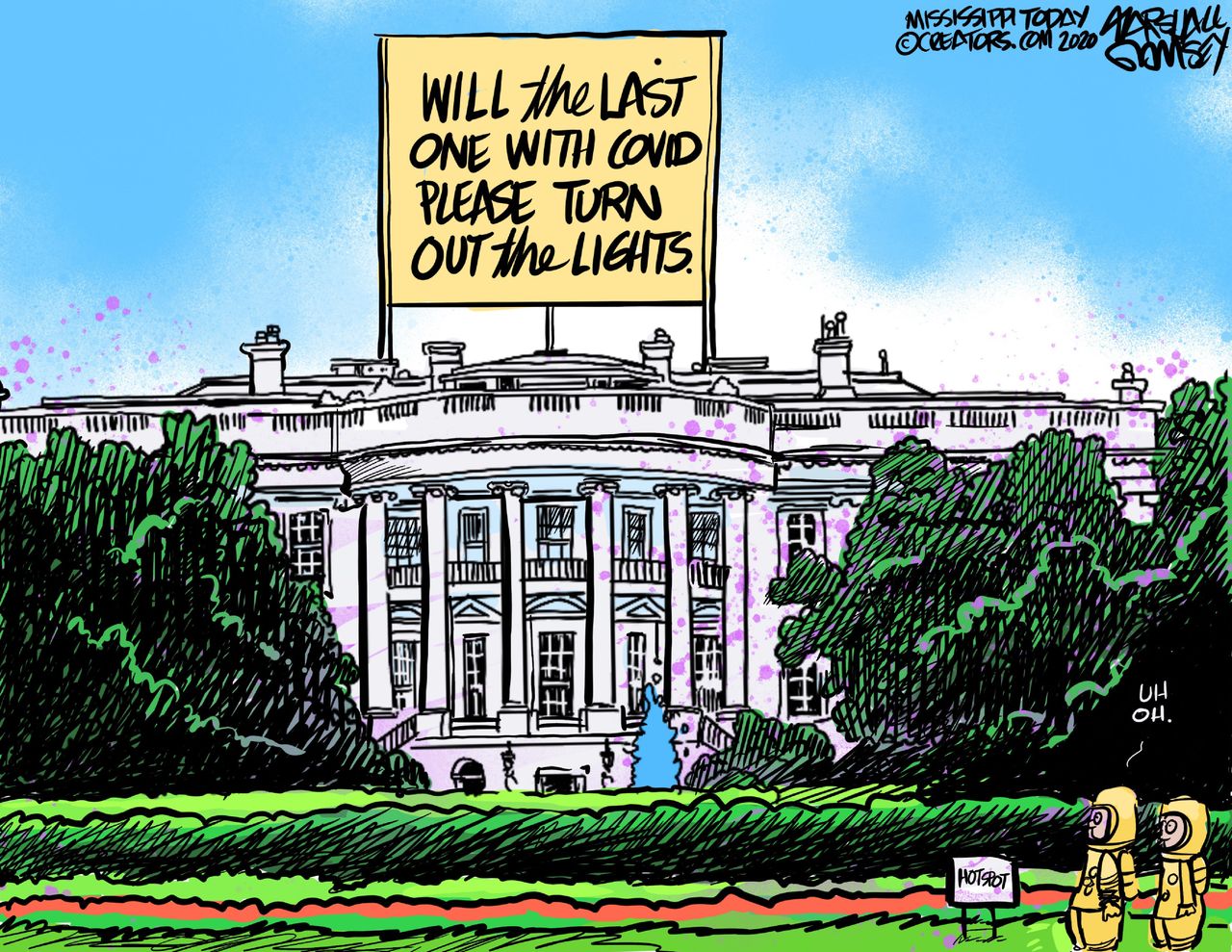 Political Cartoon U.S. Trump COVID White House