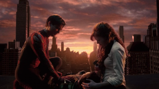 sunset scene peter, mj and dying harry in spider-man 3