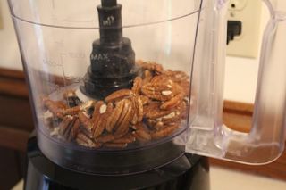 Ready to blend pecans in the Oster 10-Cup Food Processor with Easy-Touch