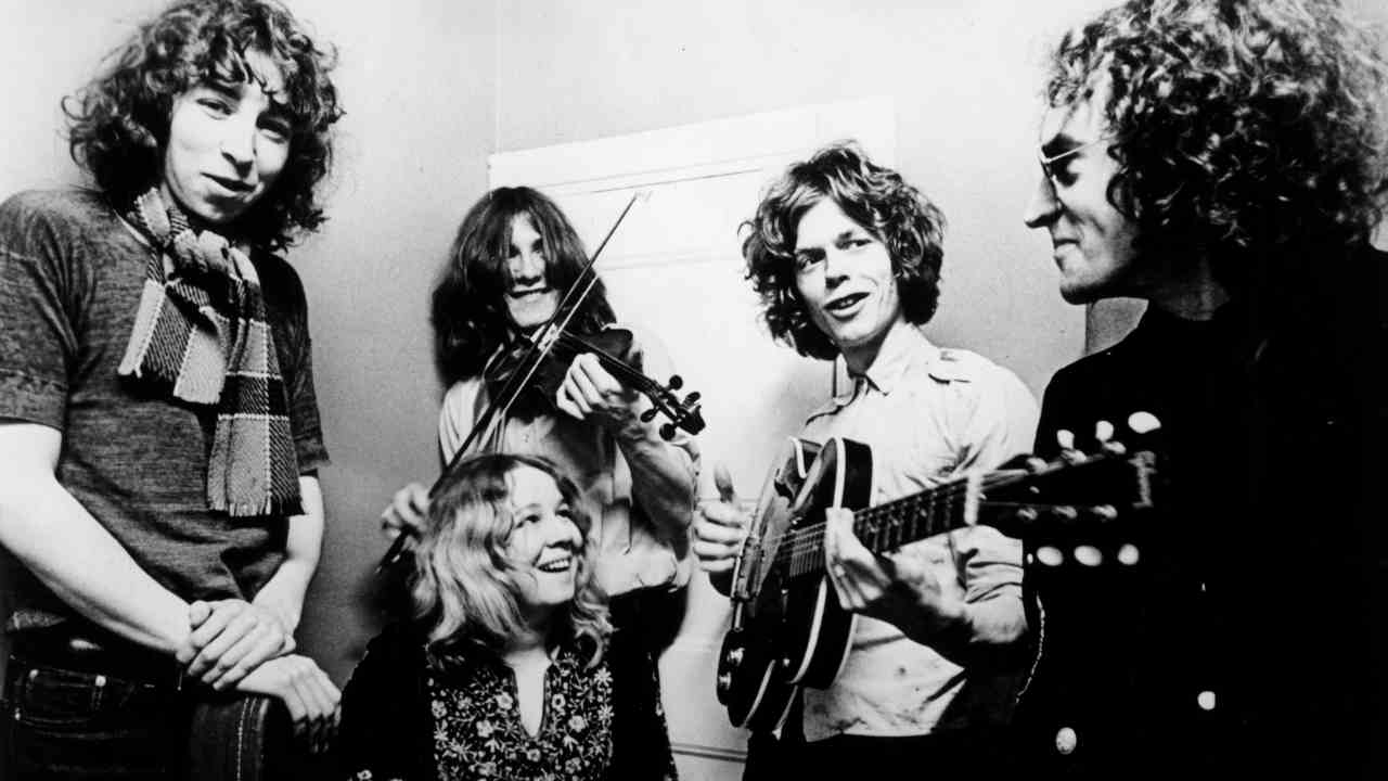 Fairport convention posing for a photograph in the late 1960s