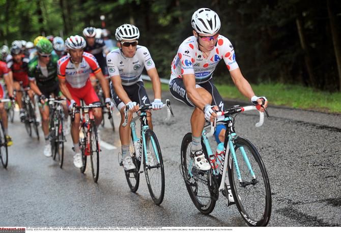 Tony Martin (Omega Pharma-QuickStep) leads the breakaway during stage 10