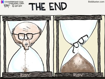 Political Cartoon U.S. Giuliani lawsuits hair dye
