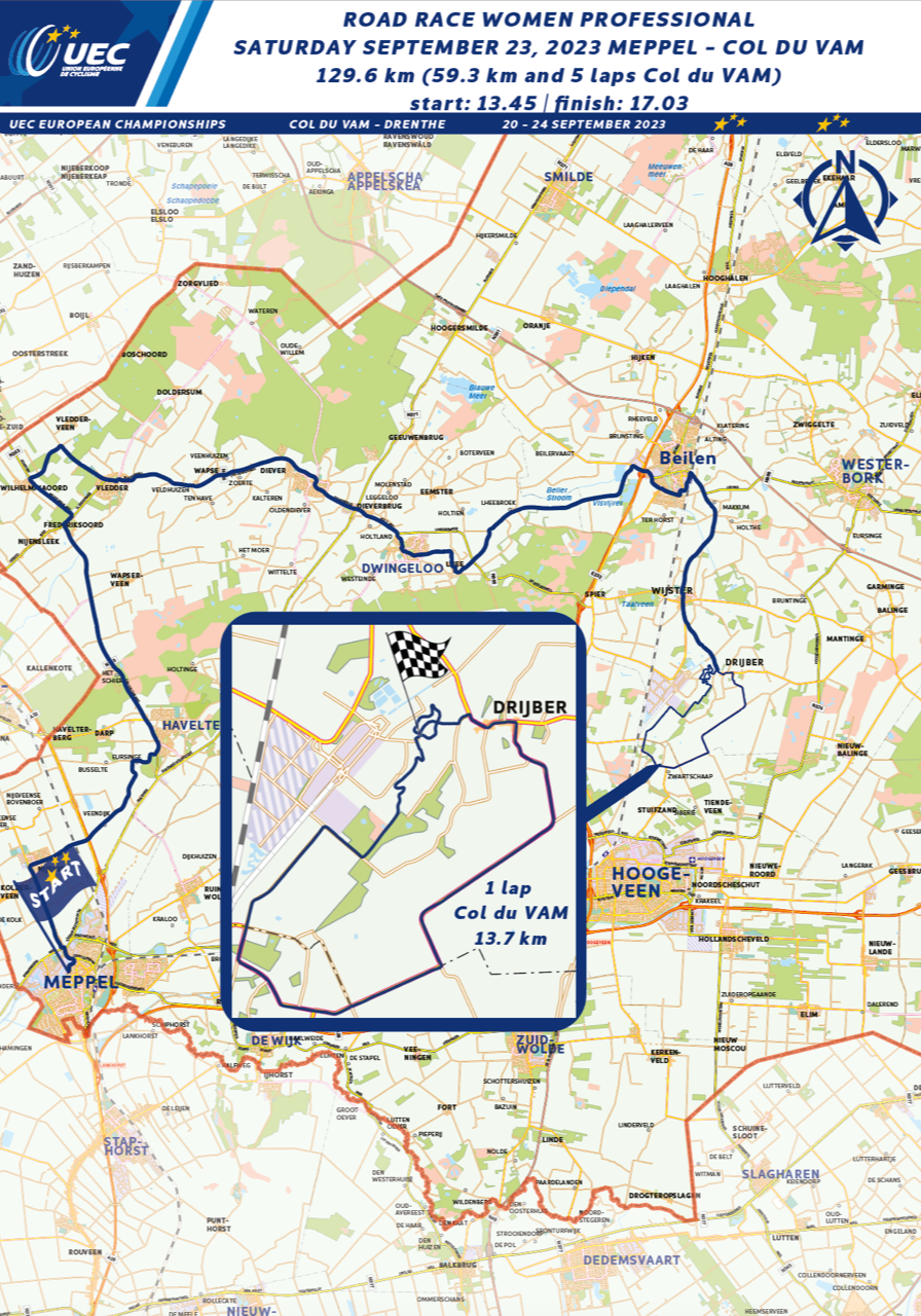 UEC Road European Championships 2023 maps women road race