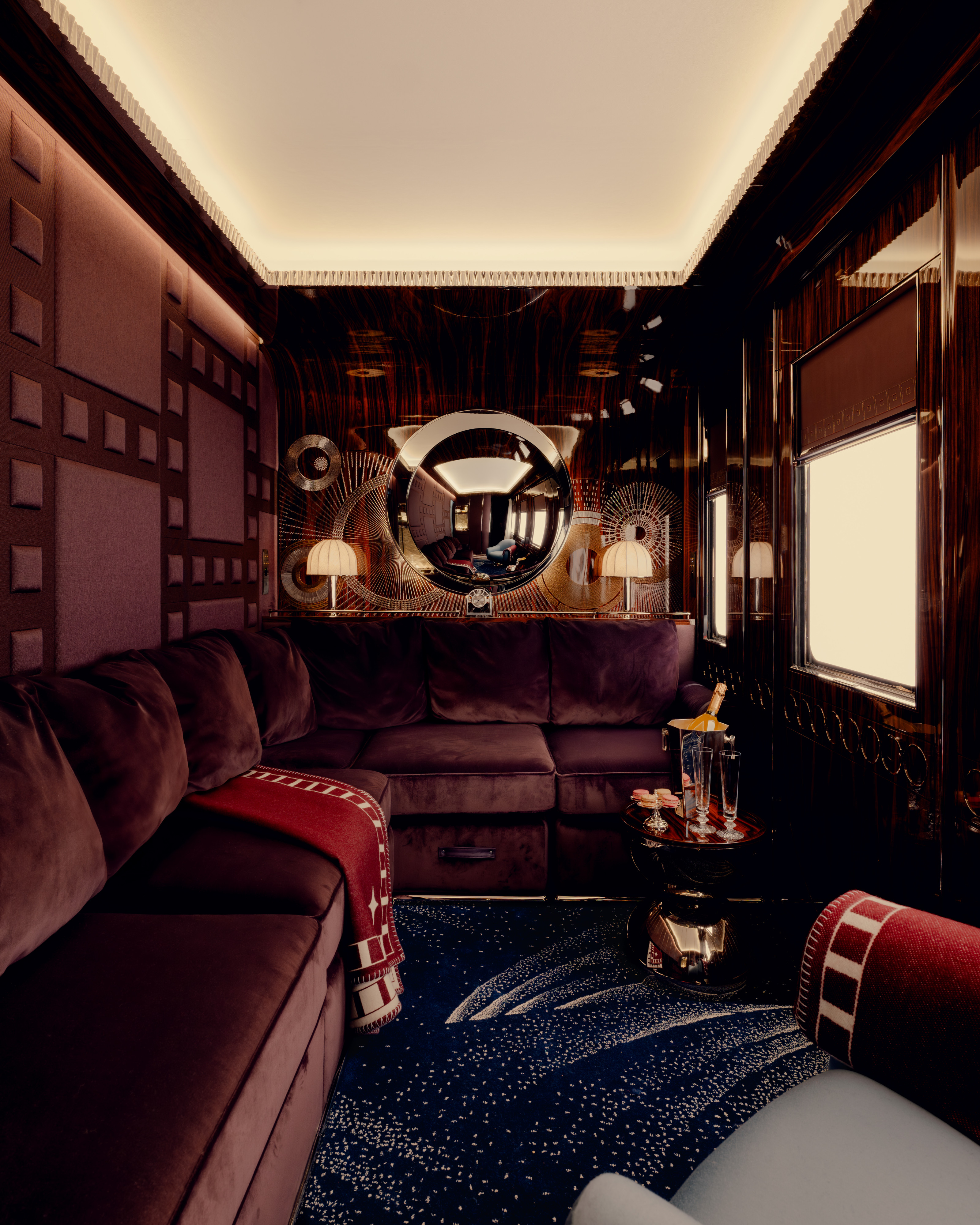 Interior design of the Orient Express, 2027