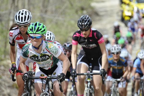 Determination marks the face of this Colavita rider on the brutal Carney Cassidy Road climb