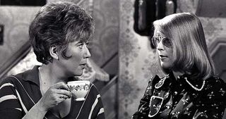 With the late, great Maggie Jones as her mum, Blanche Hunt, in 1974