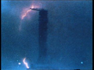 an image of the first lightning strike of apollo 12