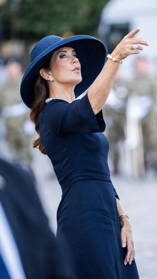 Queen Mary of Denmark wearing pearl accessories