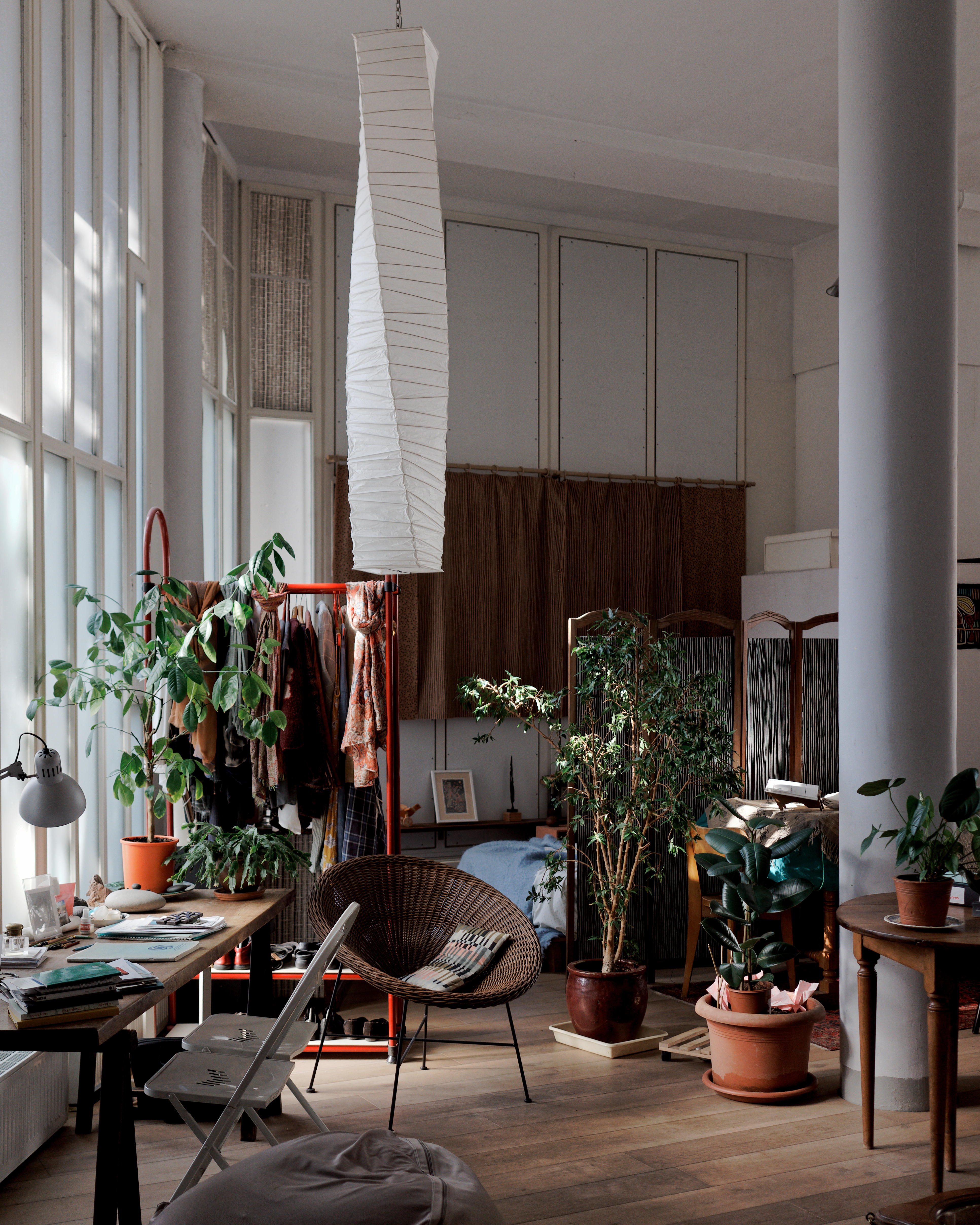 interior of apartment at architect Rene&amp;#769;e Gailhoustet's work, Le Lie&amp;#769;gat, Ivry-sur-Seine, Paris