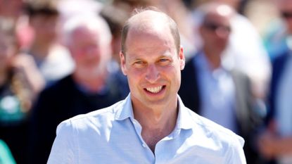 Prince William, Prince of Wales visits Fistral Beach on May 9, 2024 in Newquay, England.