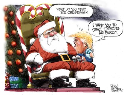 Political cartoon Donald Trump Santa