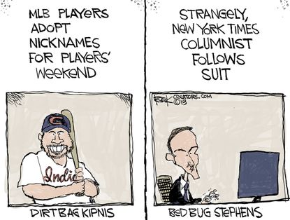 Political Cartoon MLB Players Weekend Bedbug Stephens NYT