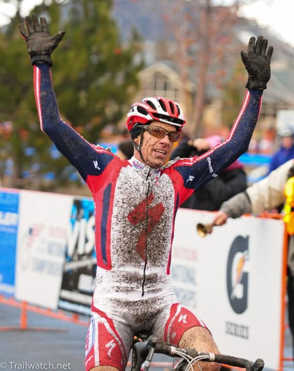 Ned Overend wins the masters men's championships in Bend.