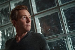 Edward Norton as Miles in Glass Onion: A Knives Out Mystery