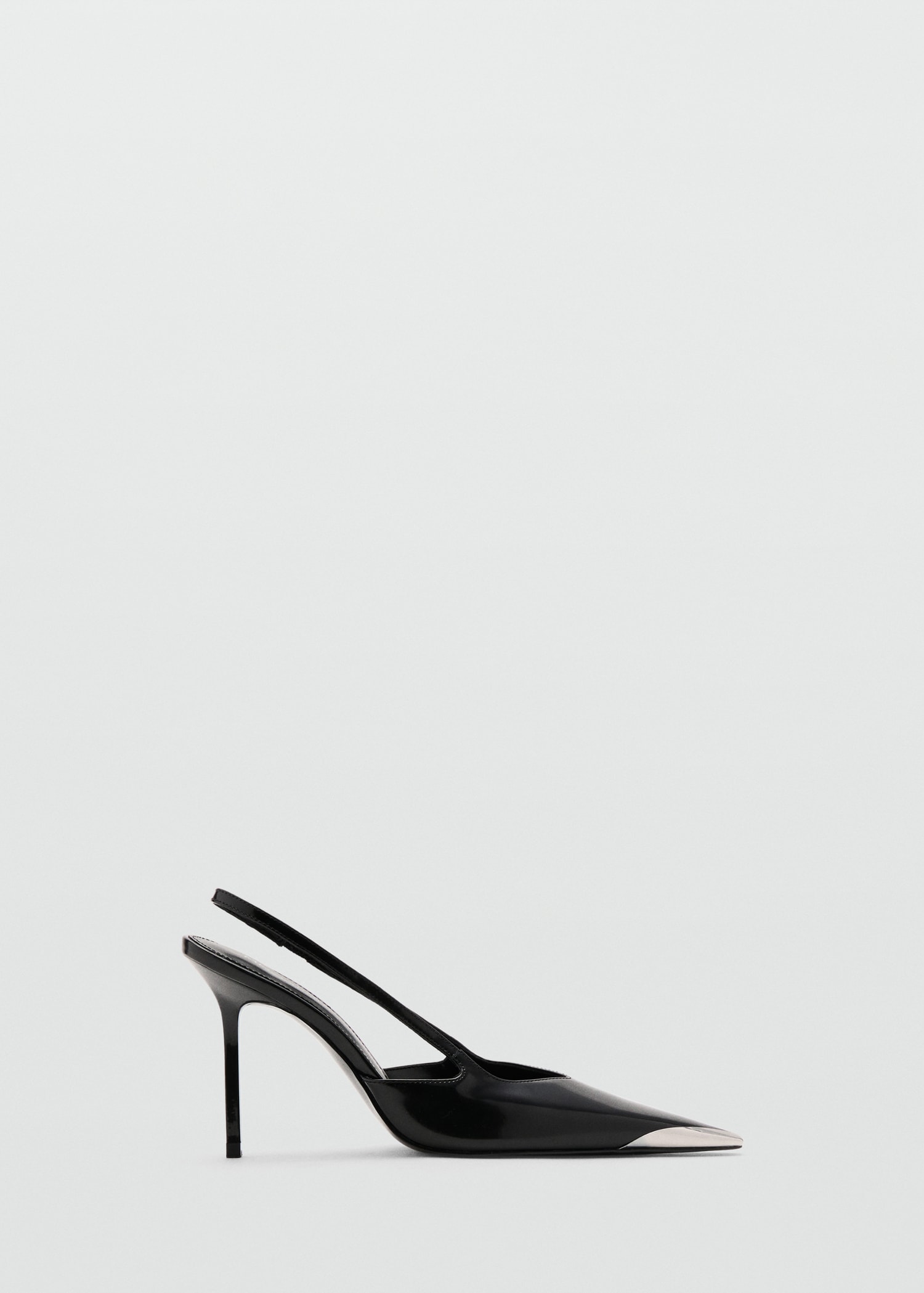 Leather High-Heeled Shoes With Metal Toe Cap - Women | Mango United Kingdom