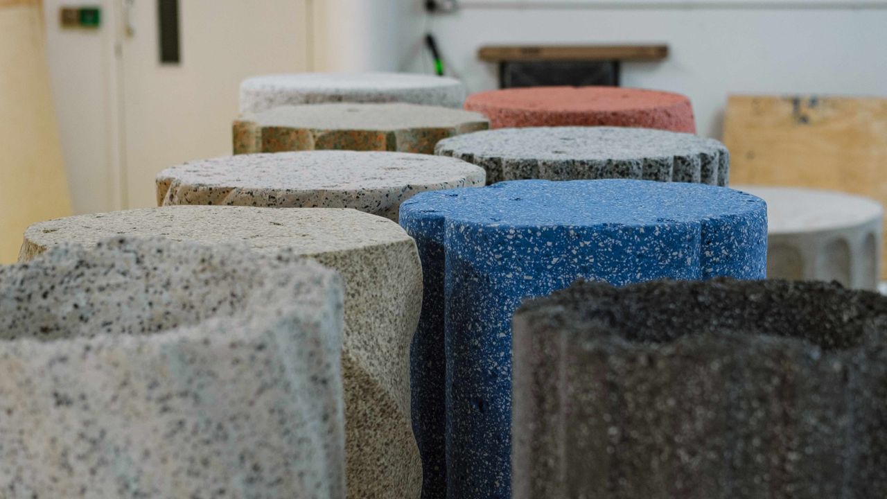 hand sculpted rubber stools