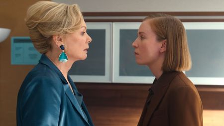 Deborah and Ava stare at each other