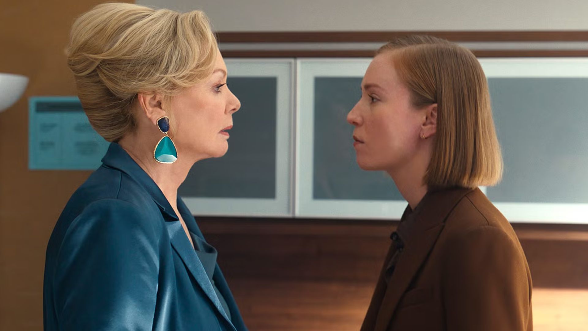 Deborah and Ava stare at each other