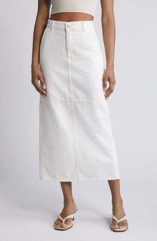 Carpenter Denim Maxi Skirt