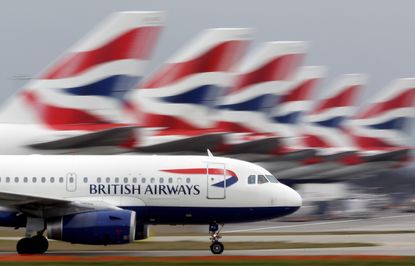 A British Airways flight lands at Heathrow