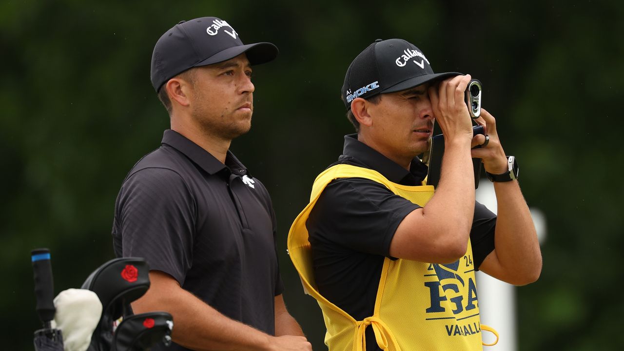 Xander Schauffele with caddie Austin Kaiser