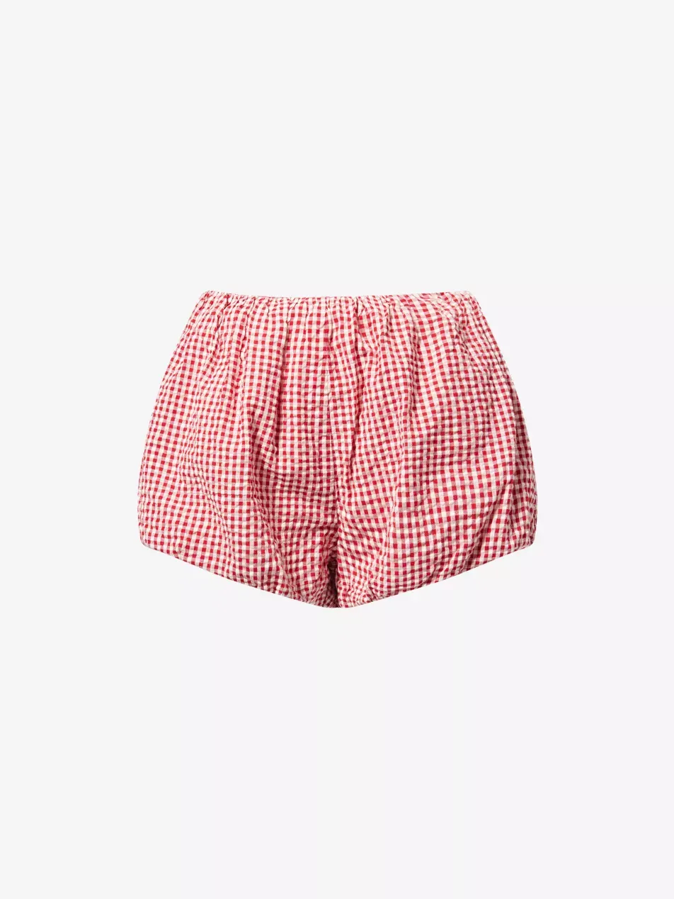 Aurelia Gingham Cotton-Poplin Shorts