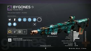 Destiny 2 Bygones Pulse Rifle roll perks