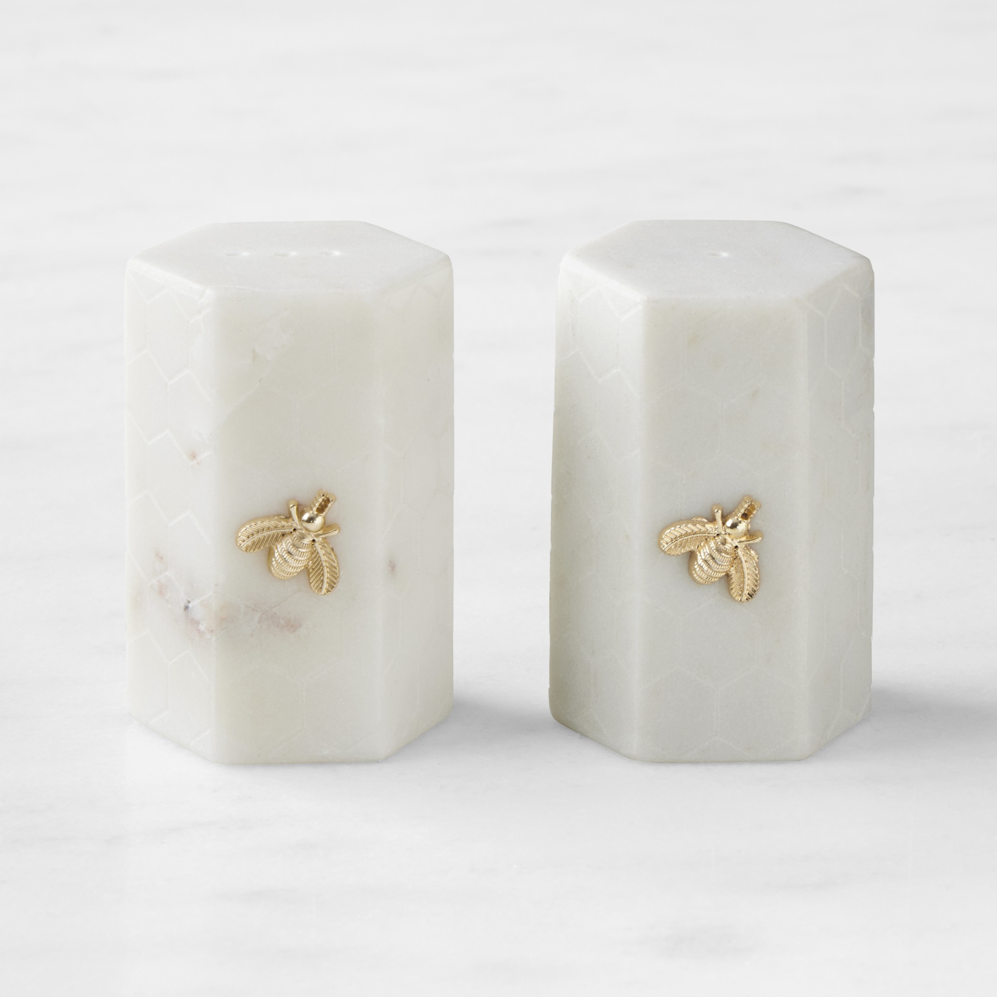 Marble salt and pepper shakers