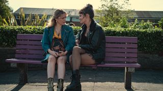 Aimee Lou Wood and Emma Mackey in Sex Education season 3