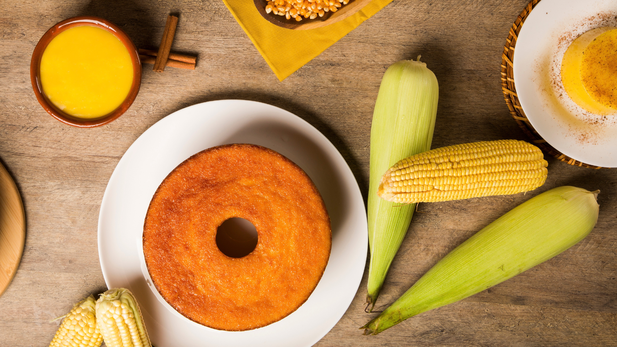Corn cake and other traditional Brazilian corn desserts