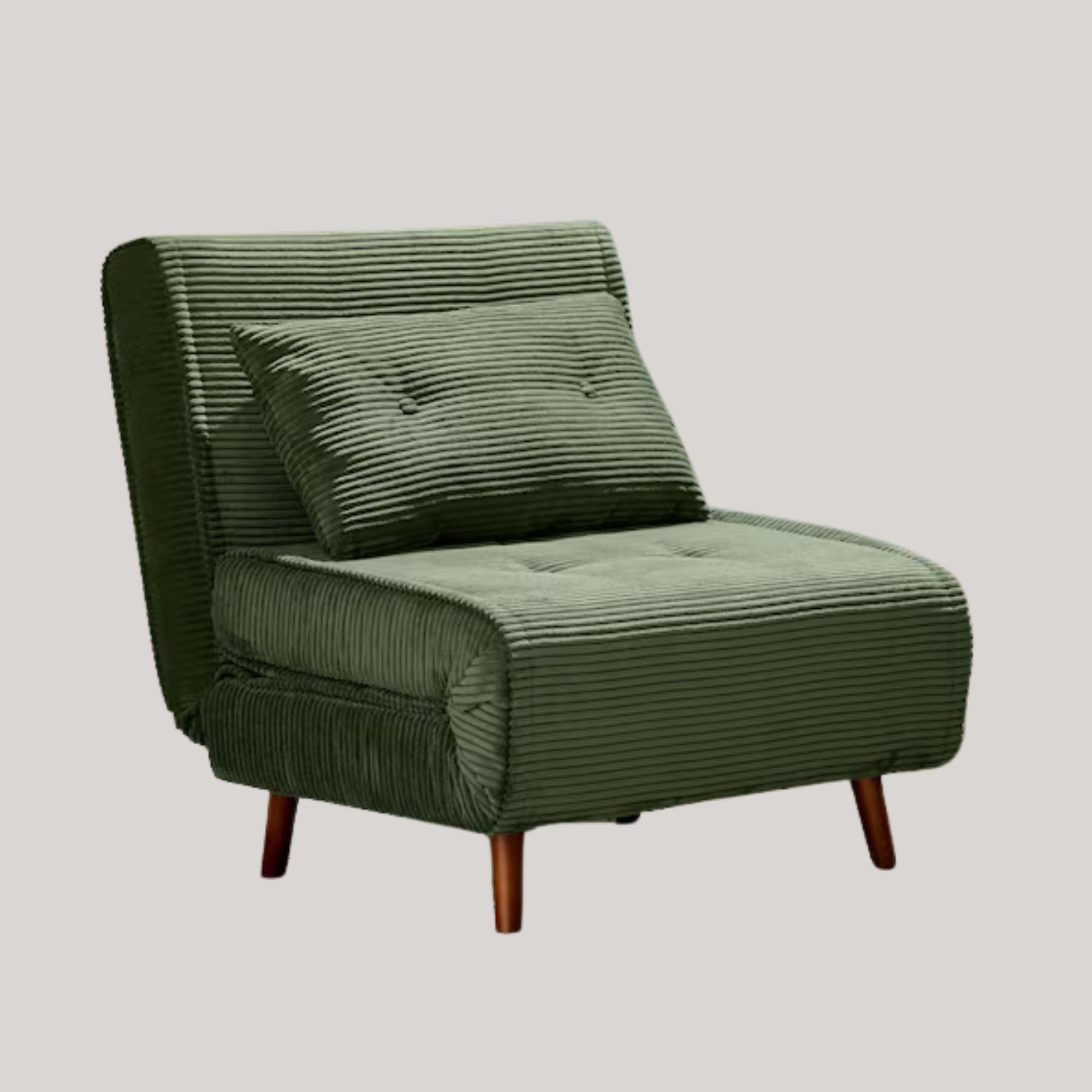 MADE.COM, Haru Single 1 Seater Sofa Bed in Olive Green Corduroy