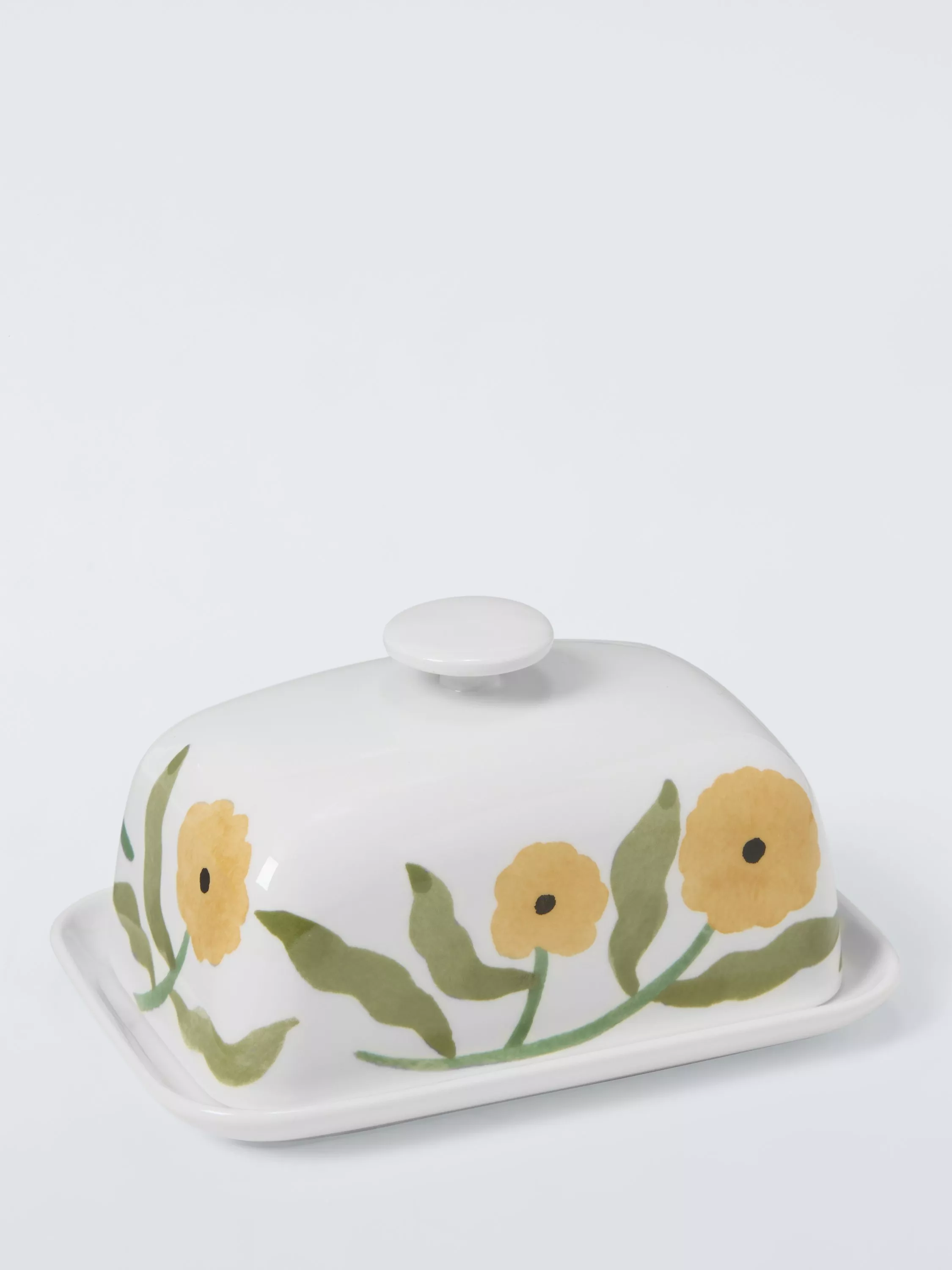 John Lewis X Anine Cecilie Iversen Fine China Butter Dish, White/multi