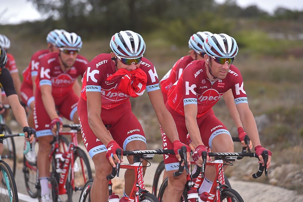Katusha-Alpecin ride during stage 17 at the Vuelta