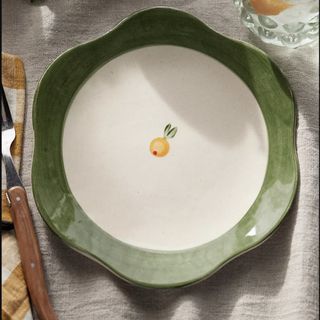 Painted Fruit Stoneware Plate