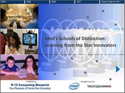 Intel's Schools of Distinction: Learning from the Star Innovators