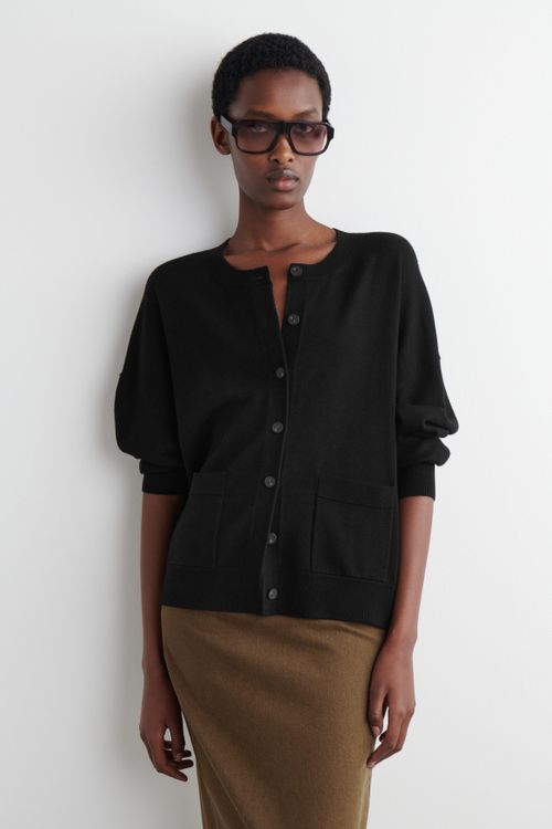 Merino Wool Crew-Neck Cardigan