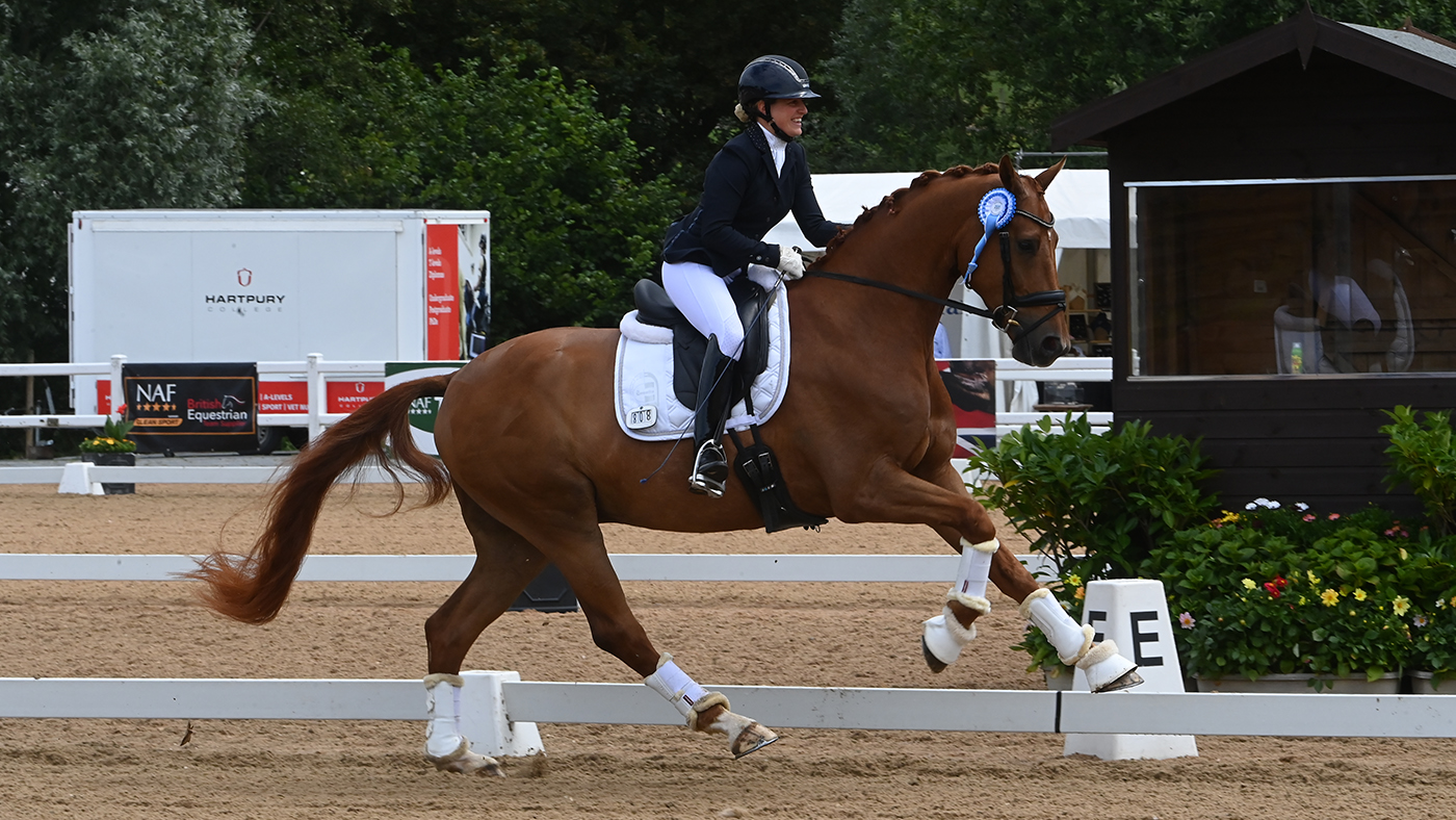 Jenny Martell and DBM Sacre-C at the Hartpury semi-finals for young dressage horses