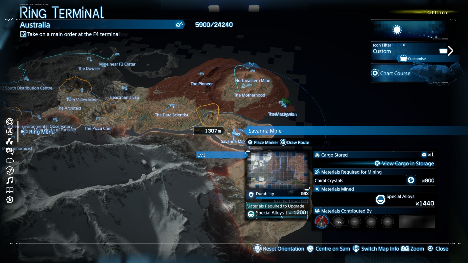 Location of the Death Stranding 2 Savanna Mine