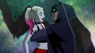 Harley Quinn and Batman in the Harley Quinn show