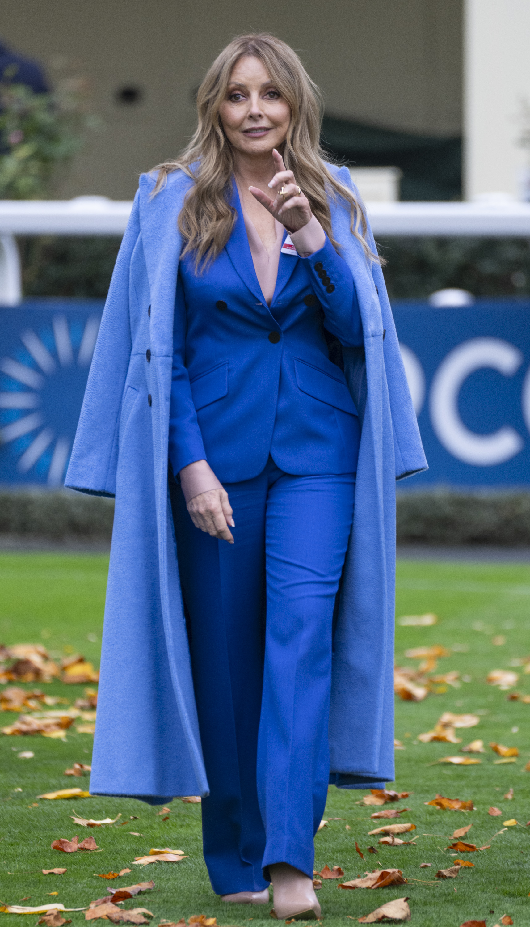 Carol Vorderman attends QIPCO British Champions Day at Ascot Racecourse on October 18, 2025 in Ascot, England.