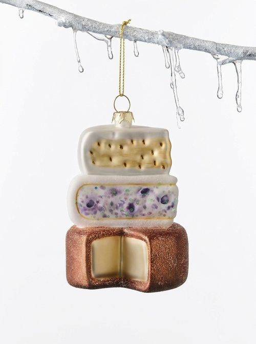 Glass Cheese Stack Ornament