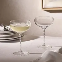 3. The White Company Ferne Twisted Stem Champagne Coupes Set of Two